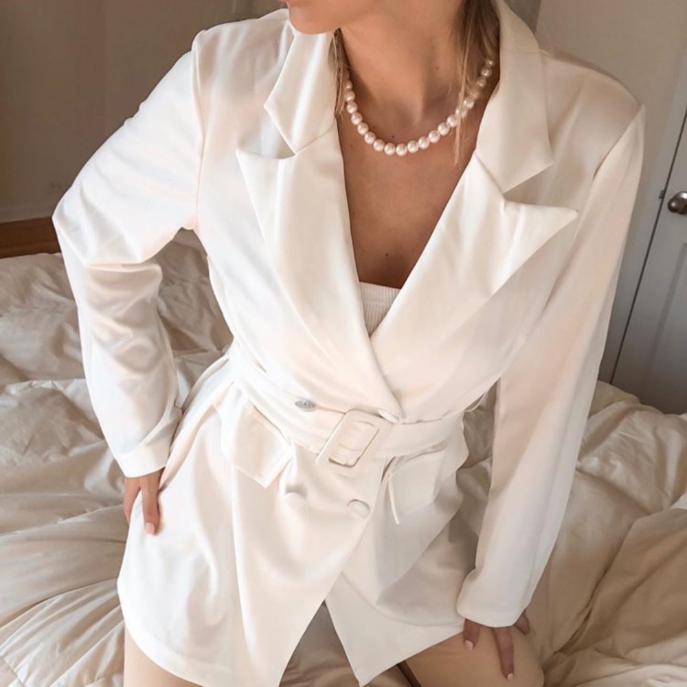 YOINS Belt Design Notch Collar Long Sleeves Blazer